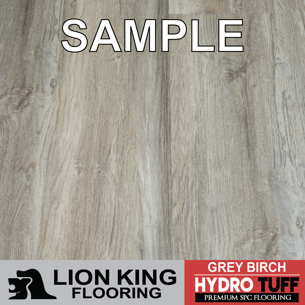 9mm Waterproof Hybrid Flooring Sample Grey Birch Lion King Flooring