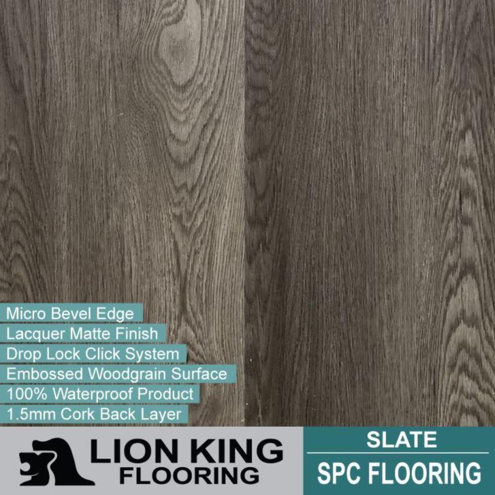 Sample Timber Look Spc Hybrid Flooring With Cork Backing Slate